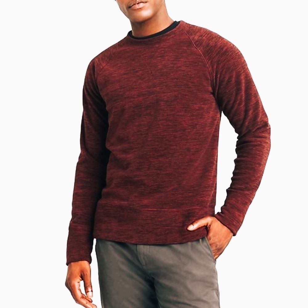 Banana Republic Mens Arctic Fleece Sweatshirt Size Medium Red Cozy Soft Warm